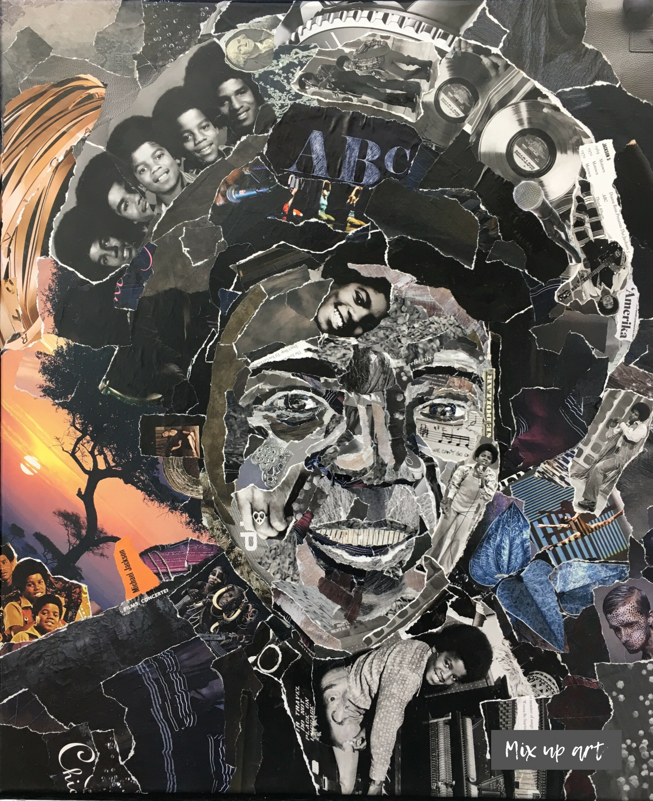ABC (Michael Jackson) ABC - €650,- Collage (50 x 60)