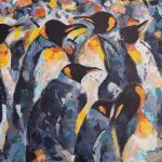 Pinguïns - Verkocht Acryl op doek (60 x 60)