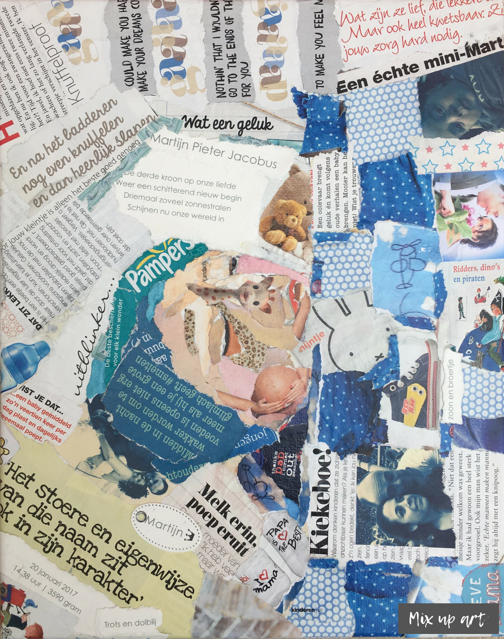 Martijn Martijn - in opdracht / Collage op canvas 18 x 24