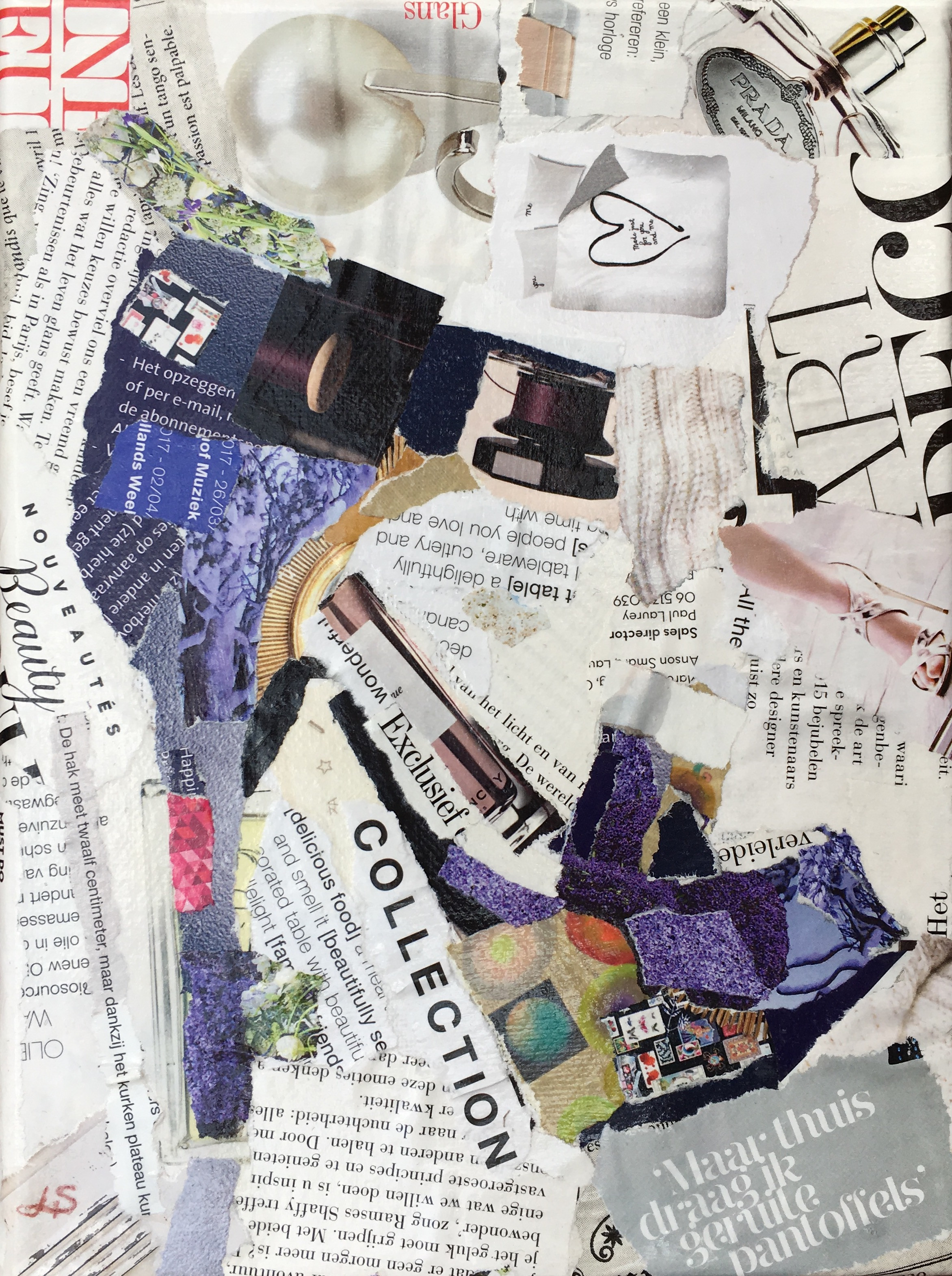 Pump - €50,- / Collage op Canvas 18 x 24