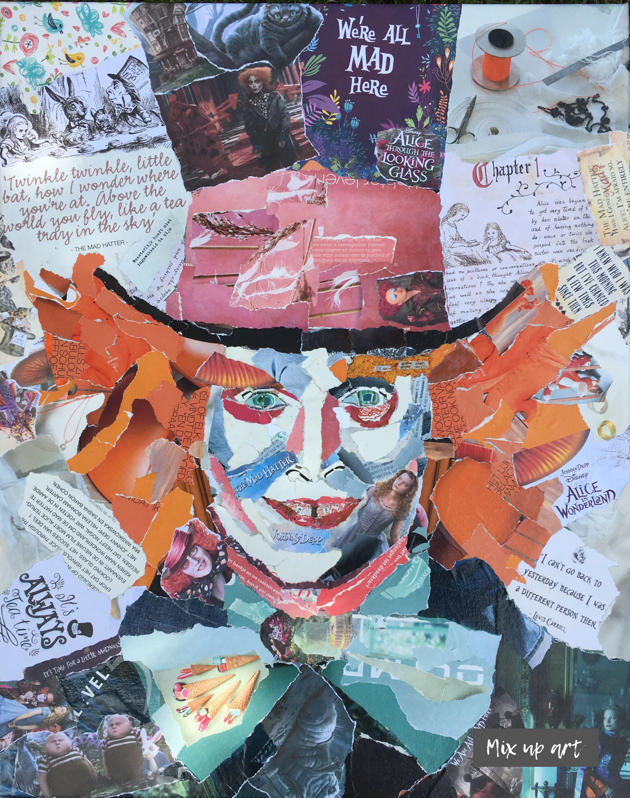 Mad Hatter Mad Hatter- €500,- / Collage (40 x 50)