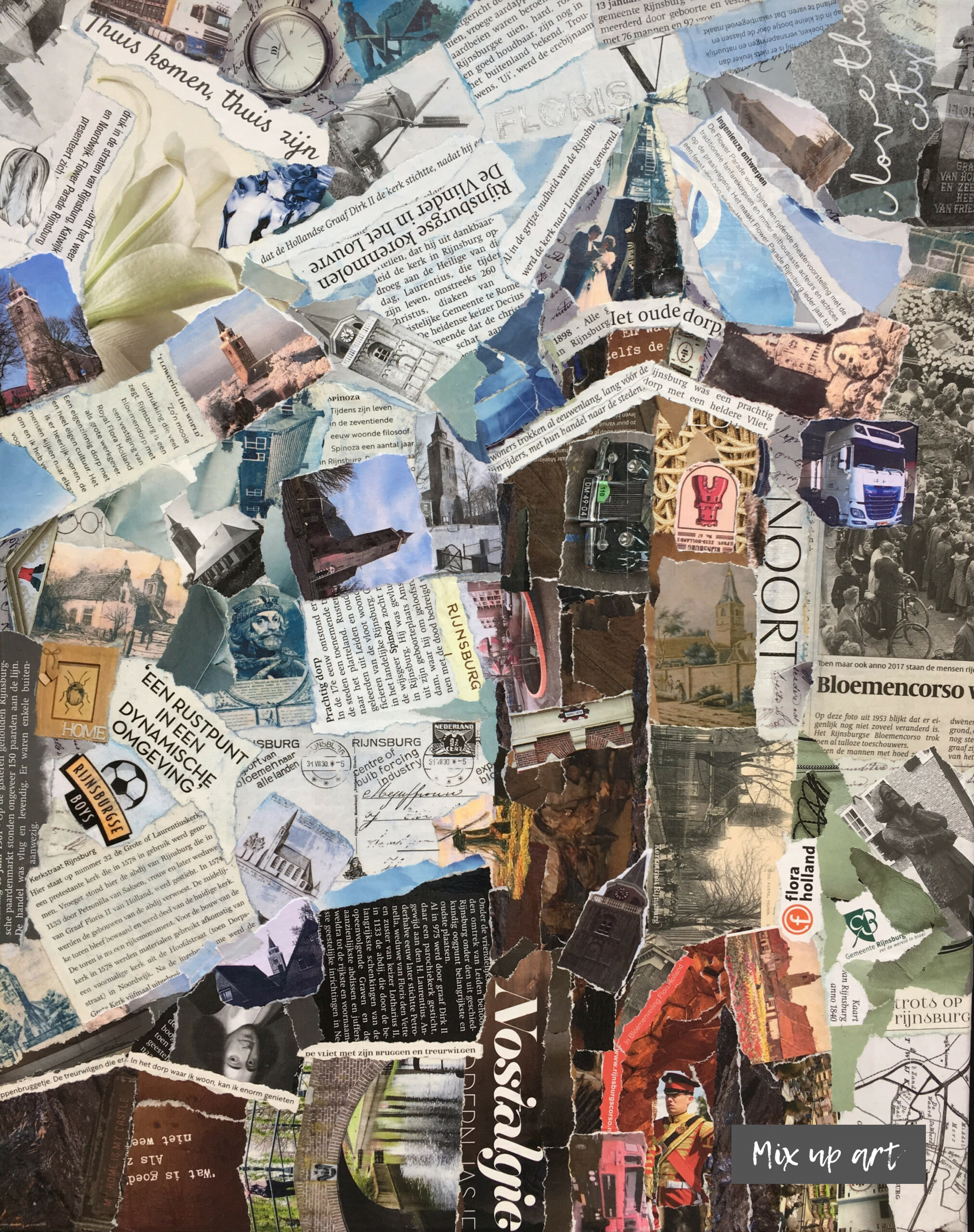 Toren v Rijnsburg Toren van Rijnsburg - in opdracht / Collage (40 x 50)