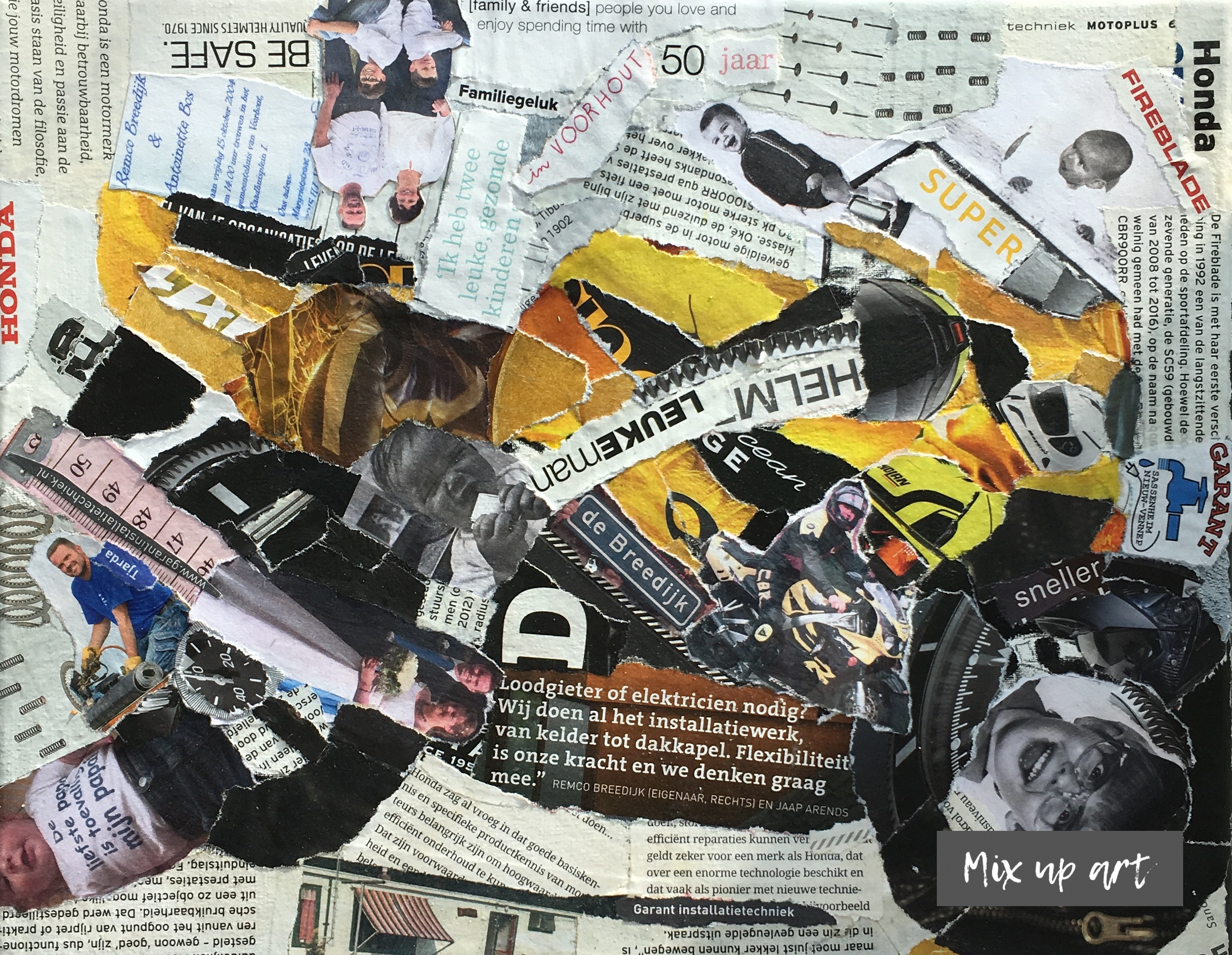 Honda fireblade 900 Honda fireblade 900 - In opdracht / collage op 3D canvas (24 x 30)