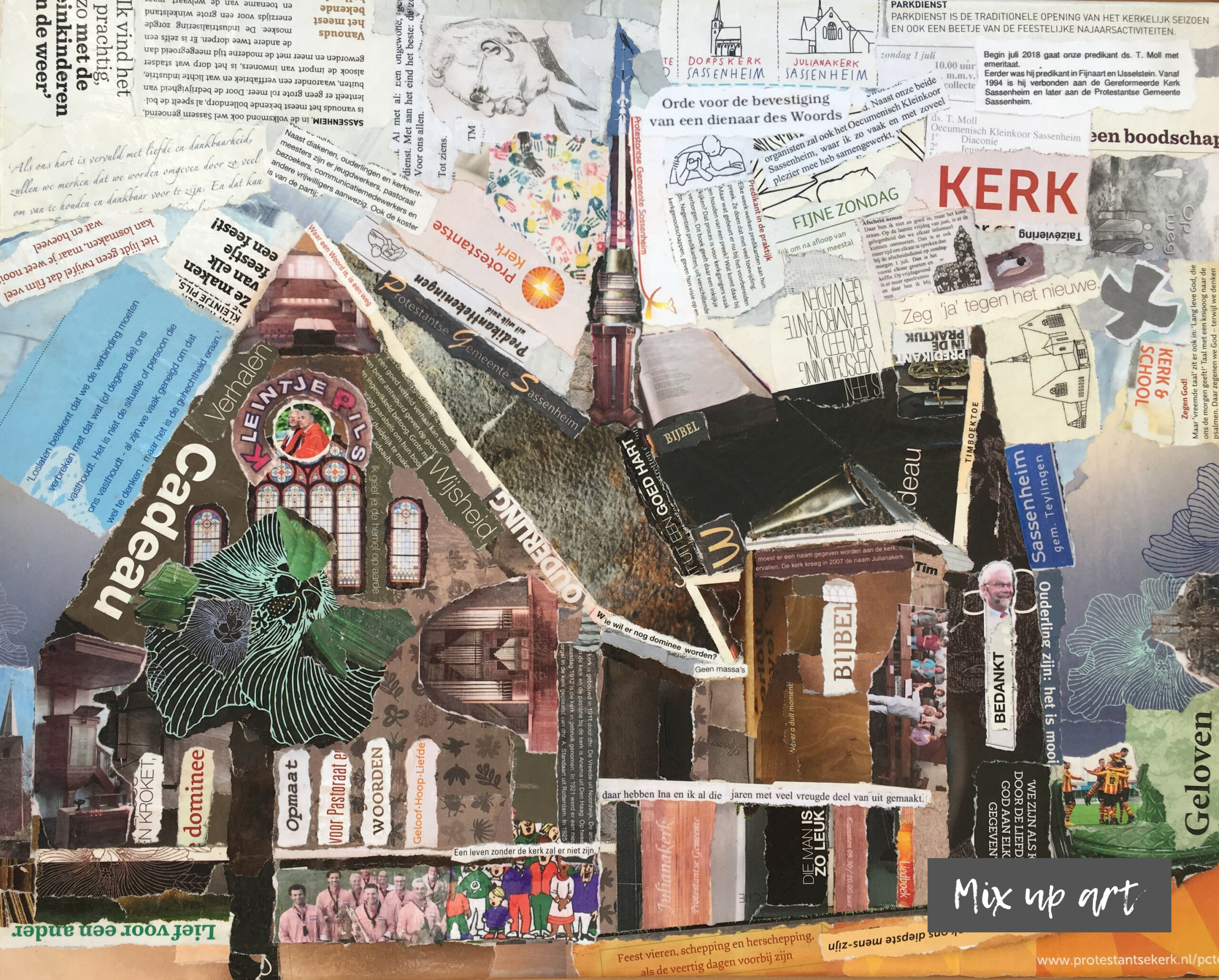 Julianakerk Julianakerk - In opdracht / Collage (40 x 50)