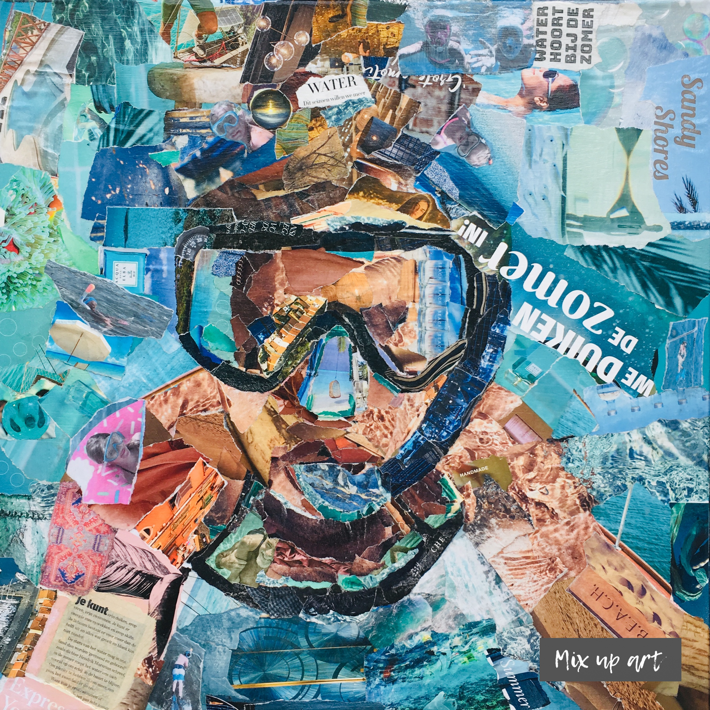 Beyond the sea Beyond the sea - € 550,- Collage (50 x 50)