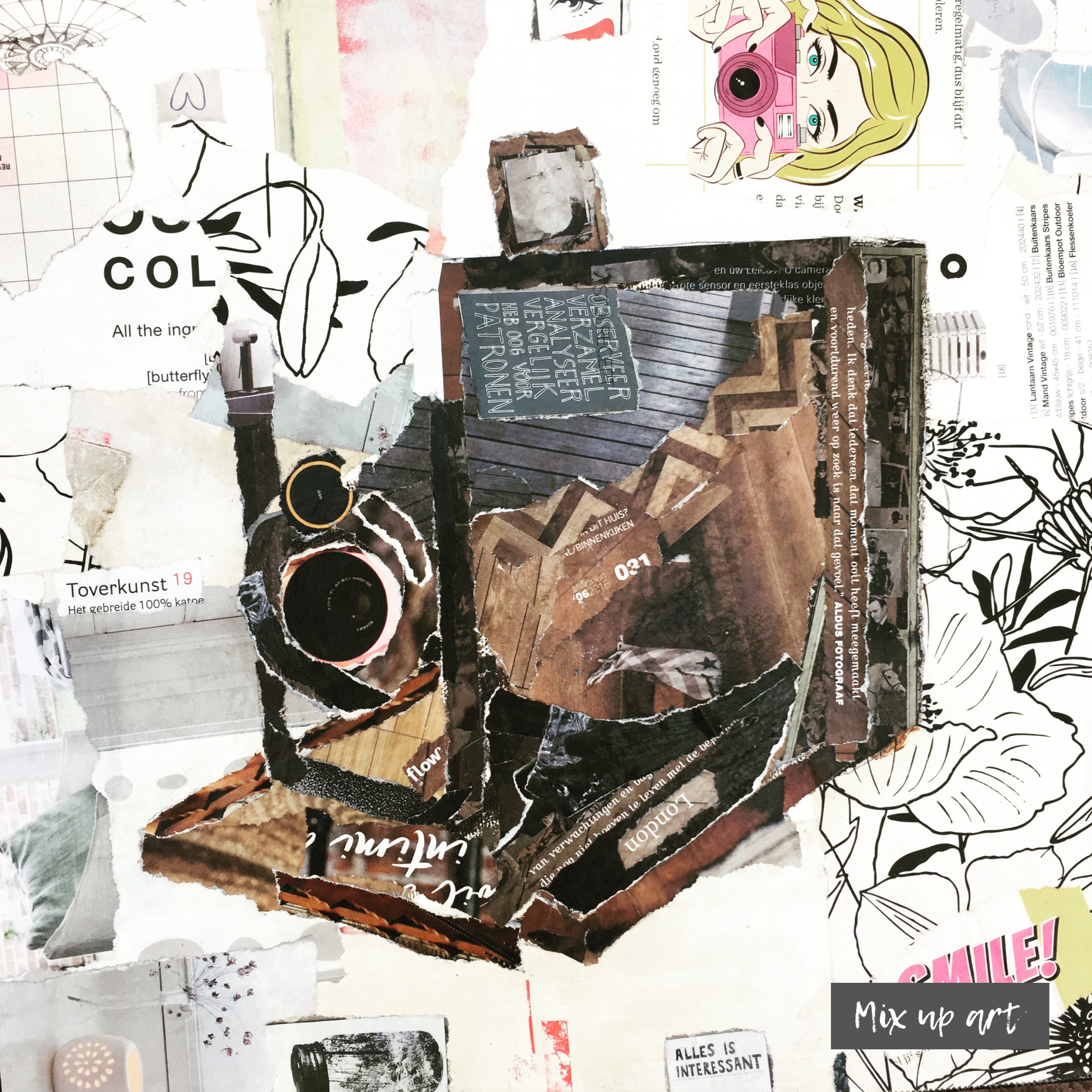 Veldcamera Veldcamera - € 200,- Collage op 3D canvas (30 x 30)