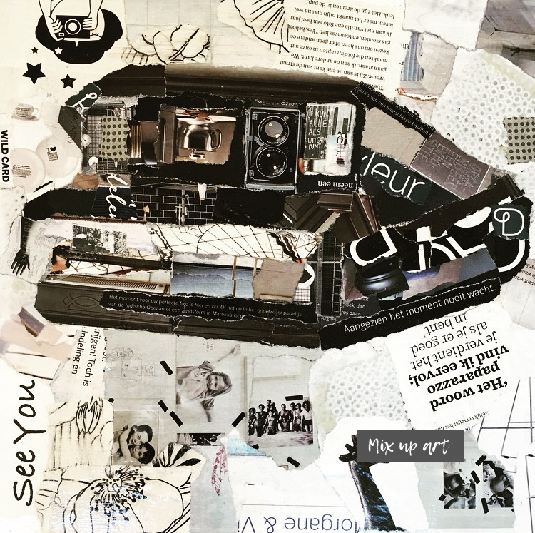 Polaroid Polaroid - € 200,- Collage op 3D canvas (30 x 30)