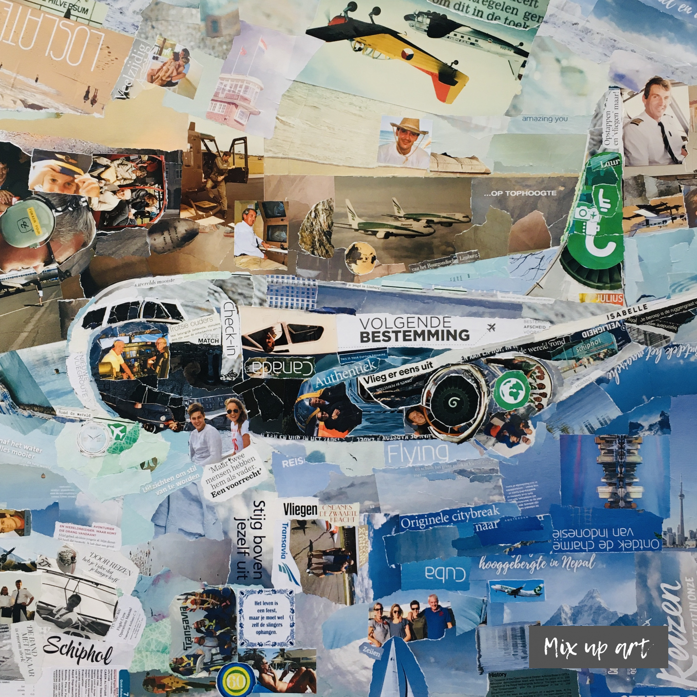 Airplane - In opdracht - Collage (80 x 80)
