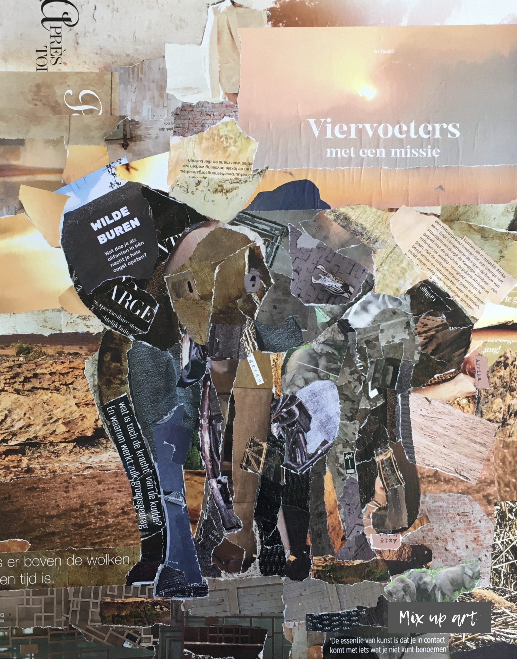 Elephants Elephants - € 500,- Collage (40 x 50)
