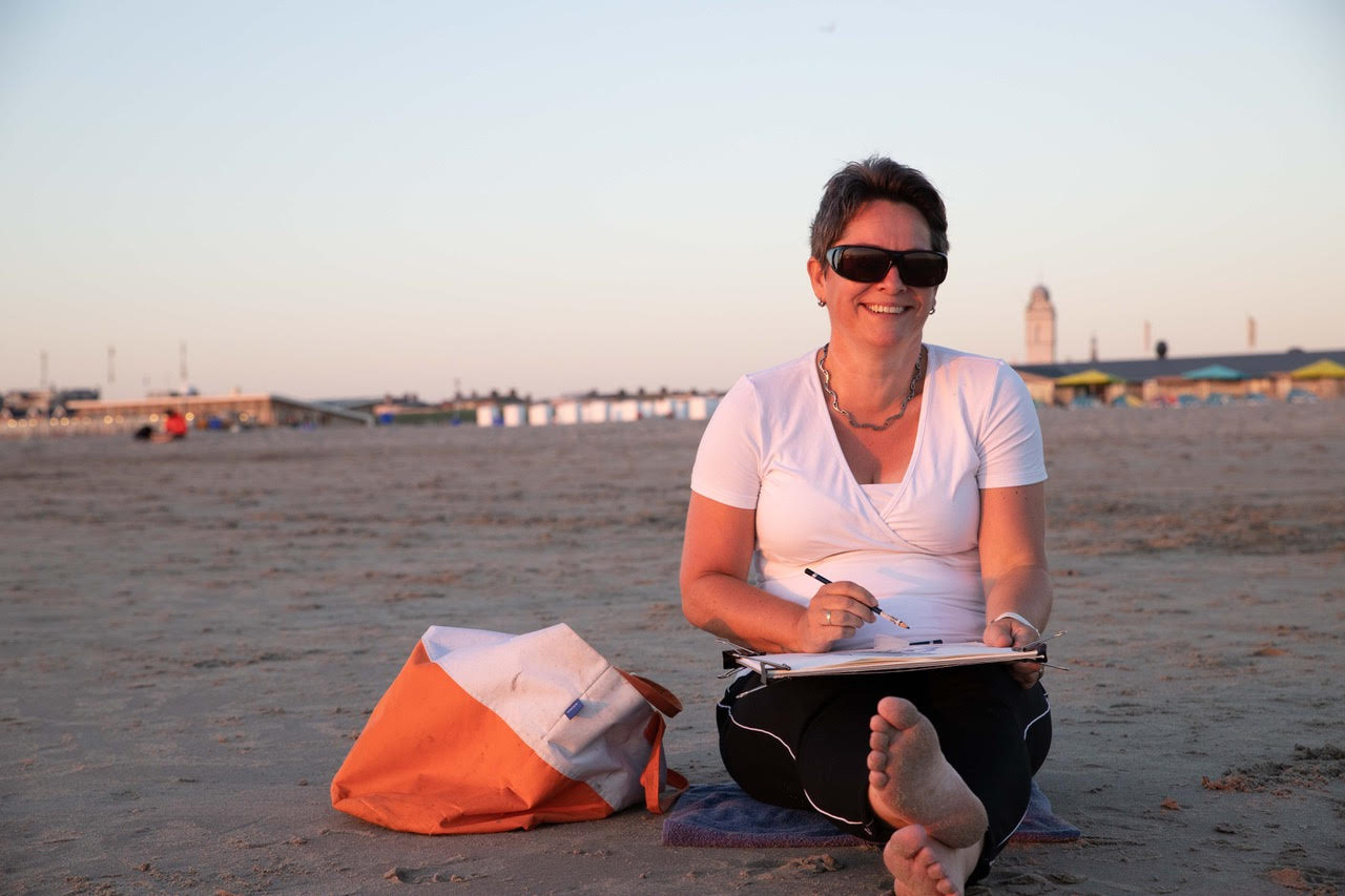 Tekenen op het strand