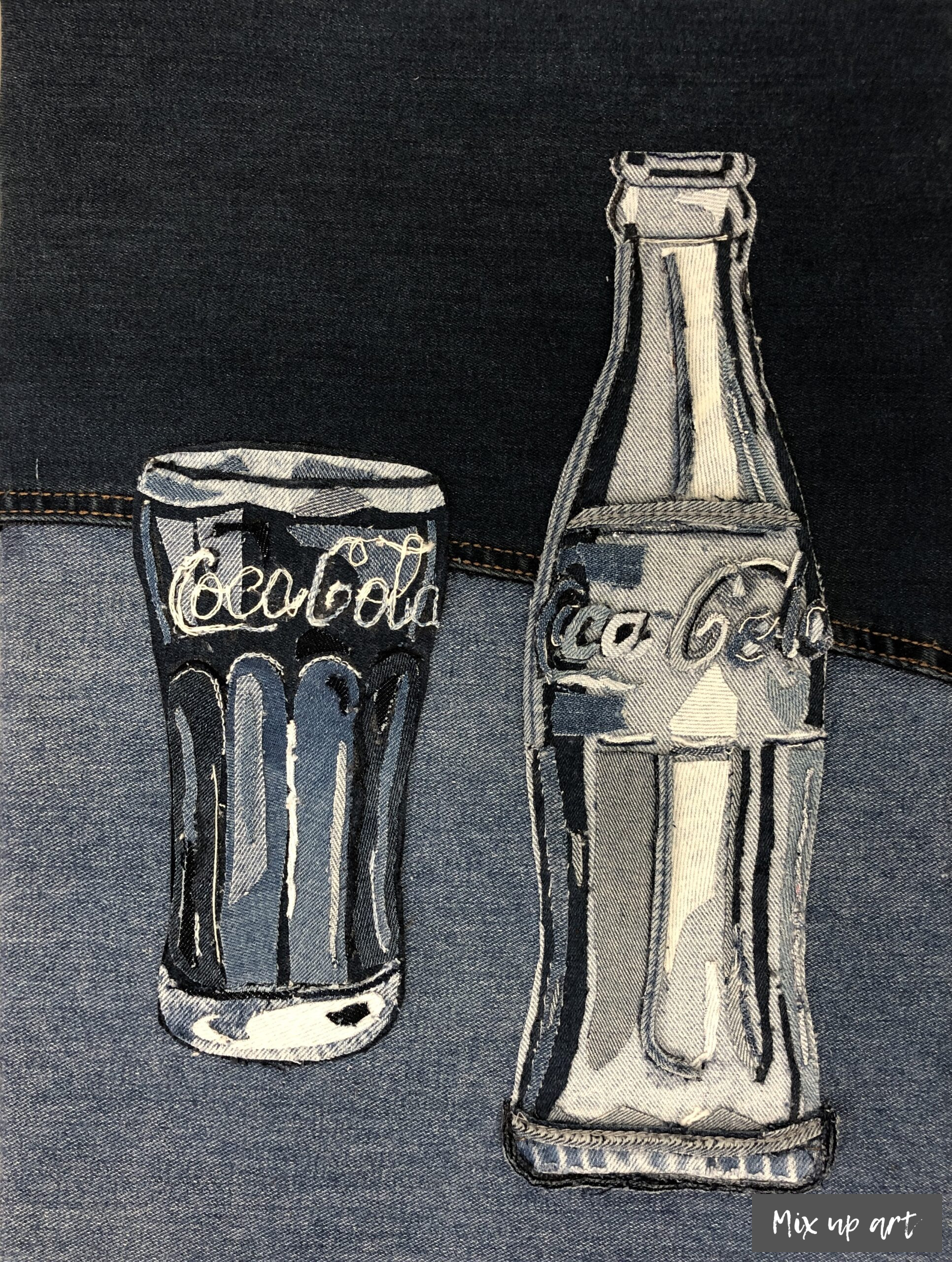 Coca Cola Coca Cola - € 275,- Collage denim (30 x 40)