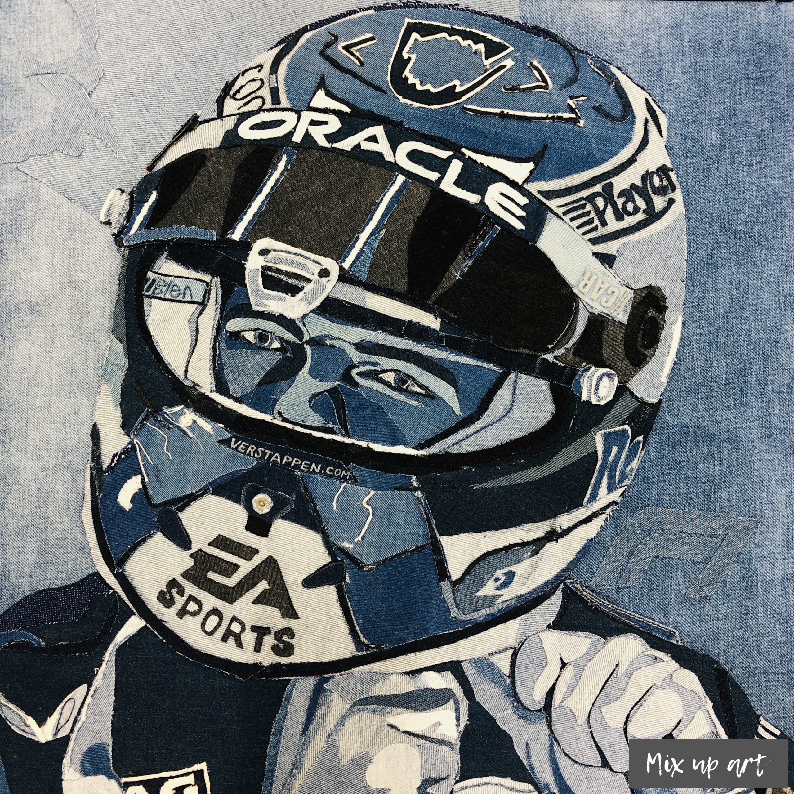 Max Max - € 750,- Collage denim (50 x 50)
