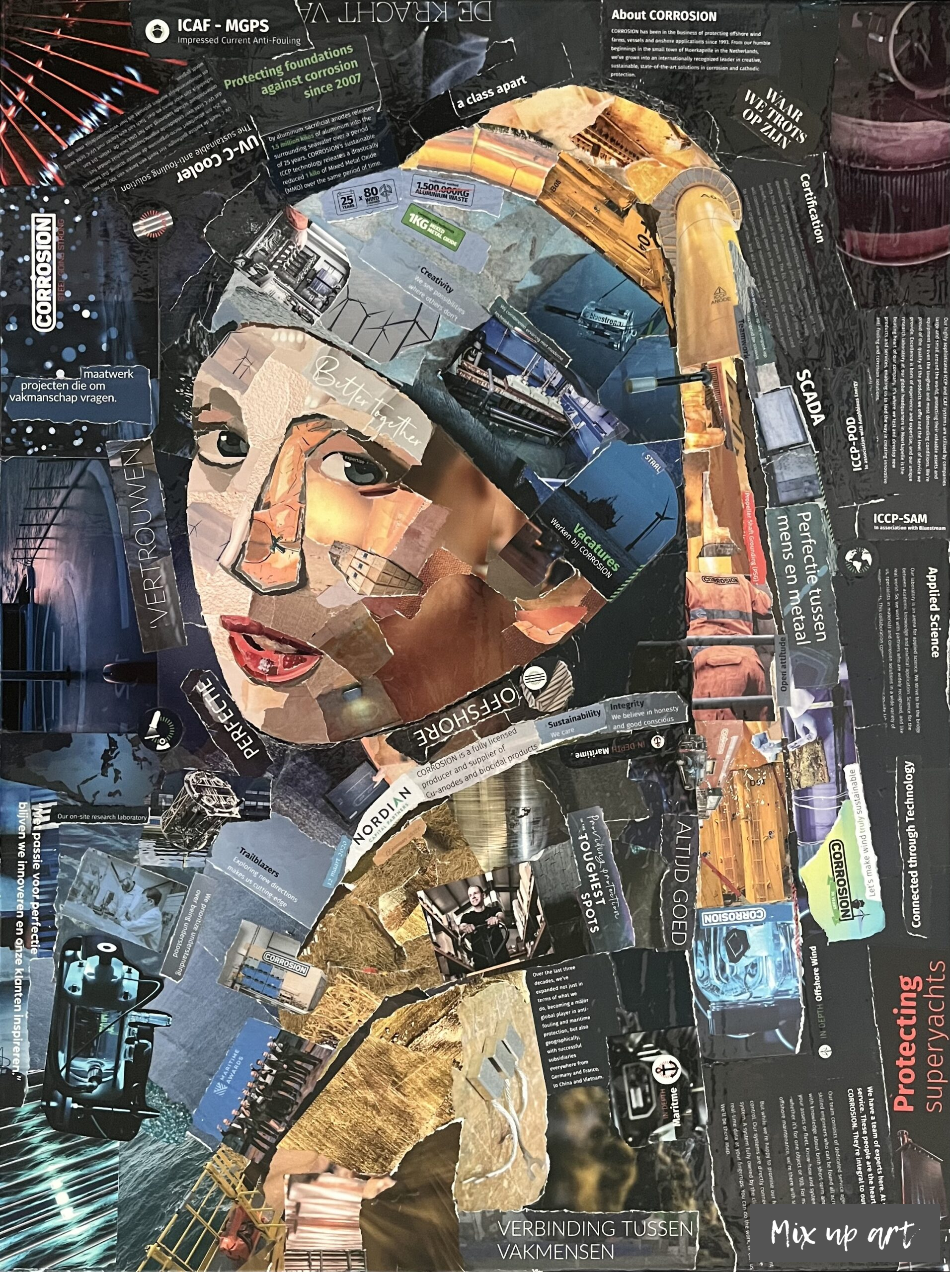 Meisje met de parel- In opdracht - Collage (80 x 60)